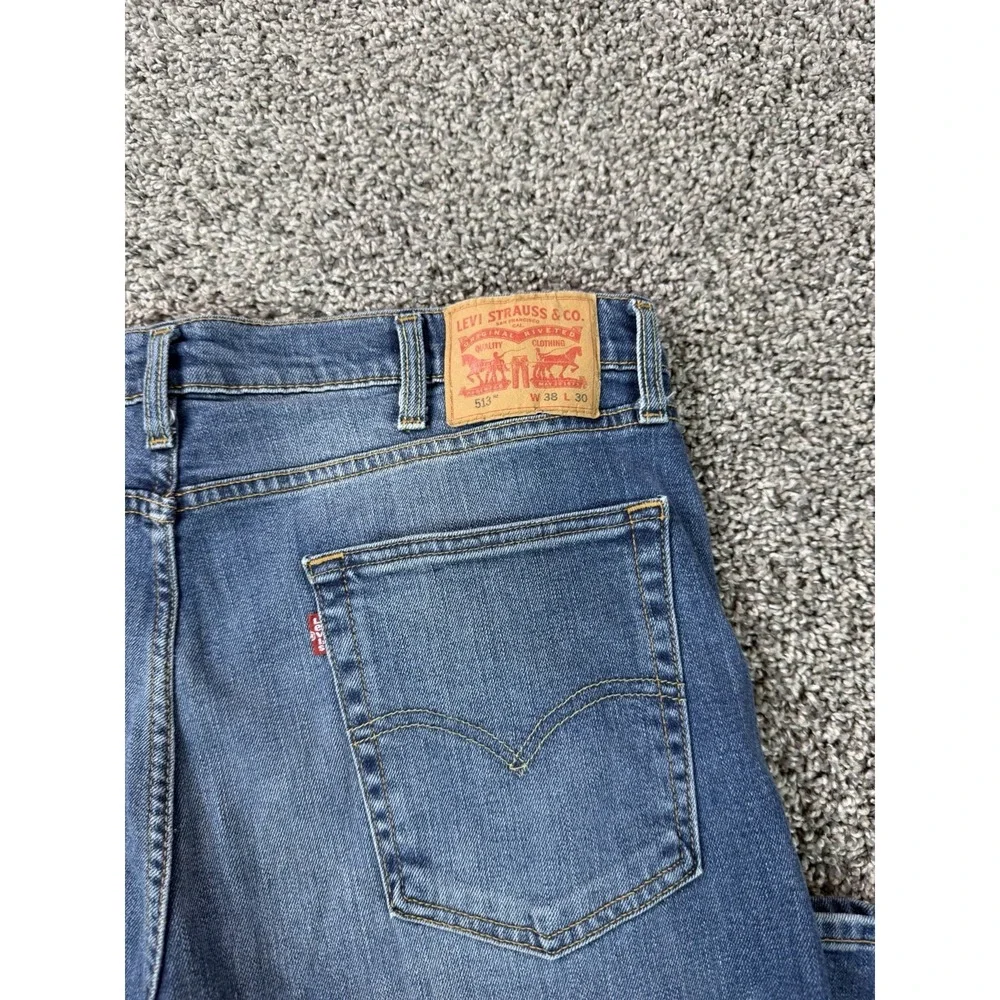 Levis 513 Slim Straight Jeans Men's Size 38X30 Blue